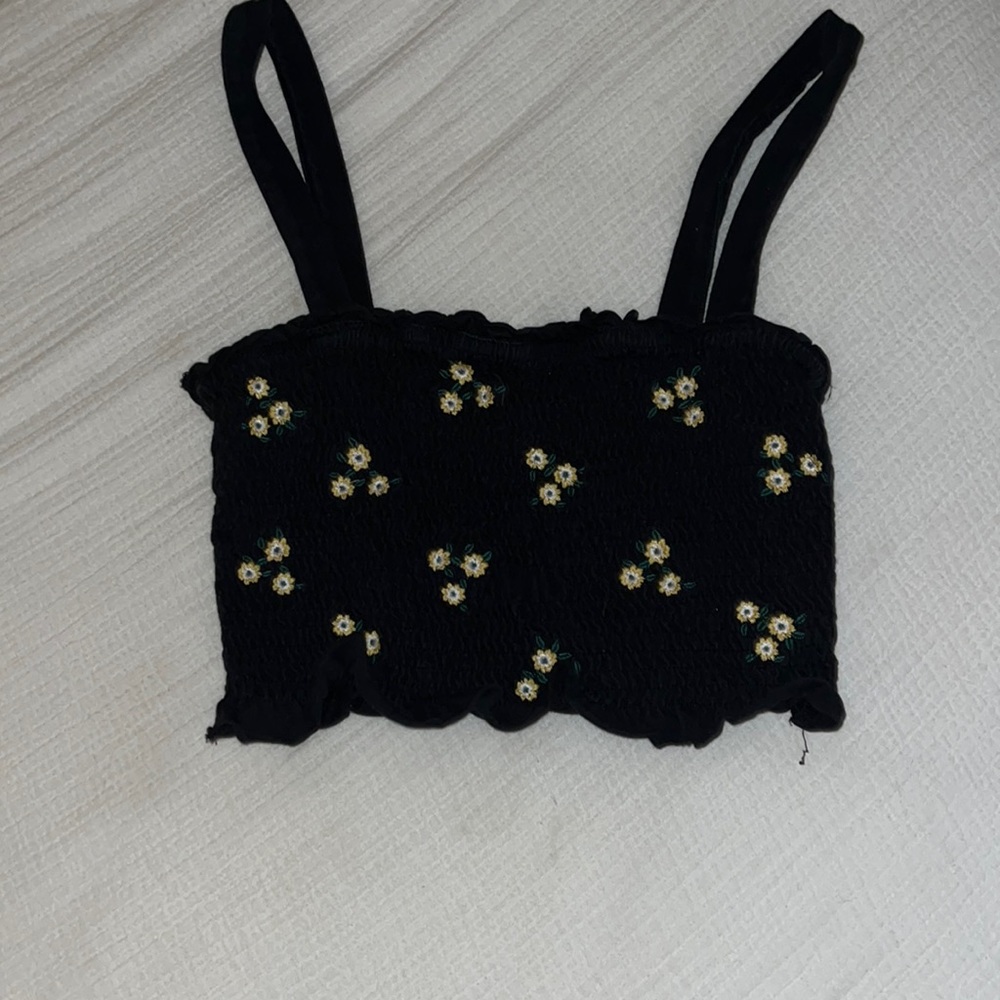 Flowered Ruched Crop top